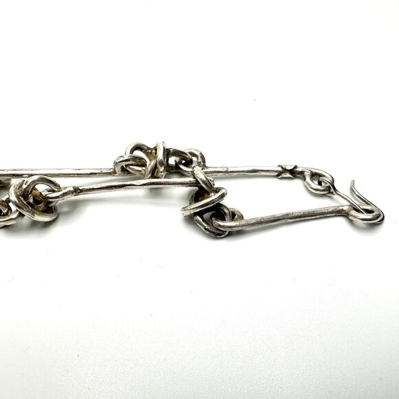 1990s Modernist 22" Turkish Sterling Silver Knot Necklace — EUC - Picture 5 of 9